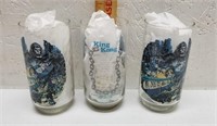 3 King Kong Drinking Glasses Dated 1976