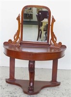 Victorian mahogany demi-lune dressing table