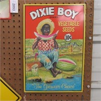Dixie Boy Vegetable Seeds tin sign