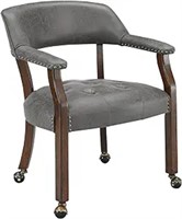 SEALED - Dining Chairs with Casters and Arms, Larg