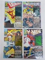 Various X-Men Foil Card Comics, Lot of 4