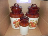 3 McCoy Canisters with lids