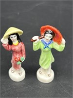 Vtg. Miniature Porcelain Asian Lady Figurines