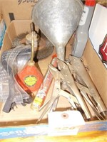 (2) Vise Grips, Wrenches, Funnel, Wire Wheel,