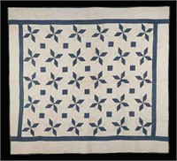 Antique Hand Sewn Star Turning Lemoyne Star Quilt