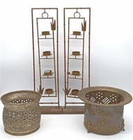 Brass Jardinieres and Candle Holders