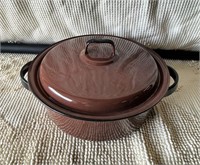 Brown Granite Pot w/Lid