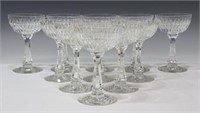 (11) HAWKES 'EARDLEY' CUT CRYSTAL CHAMPAGNE COUPES