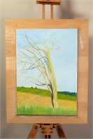 Oil on Board Landscape with Wooden Frame