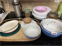 Halls bowl set tray thermos items