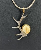 Sterling Silver Elk Ivory necklace grandfather