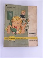 Vintage 1958 Springfield, IL Phone Book
