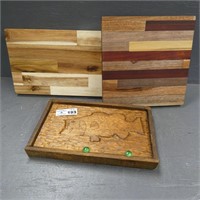 Nice Cutting Boards & Wood Carved Fish Plaques