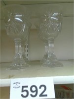 (4) Vintage Crystal Cut Glass Pedestal Vases