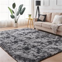 Floralux 8x10 Area Rugs, Tie-Dyed Dark Gray Rug, L