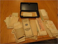 old paper goods & metal box