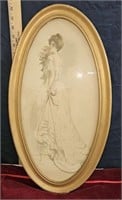 early oval picture of Victorian lady