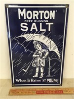 QUALITY PORCELAIN MORTON SALT ADVERTISING SIGN
