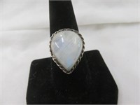 STERLING SILVER MOONSTONE RING SZ 9.5