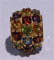 10K GOLD AND COLORED STONE BEAD