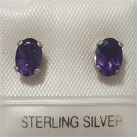 Silver Amethyst Earrings