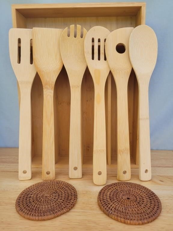 Wooden Utensils/Silverware/Organizer/Coasters