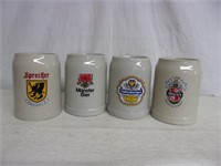 4  - 1/2 Liter Beer Mugs - West Germany