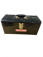 Vintage Craftsman Black Metal Tool Box
