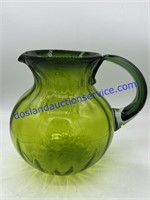 Vintage Green Glass Pitcher