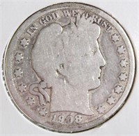 1908-D Barber Half Dollar