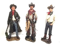 Trio of Colorful Cowboy Figurines