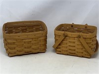 2 Longaberger -1996 recipe basket with protector a