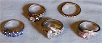 D - LOT OF 5 STERLING SILVER RINGS (J22)