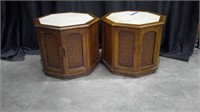 MID CENTURY MARBLE TOP ACCENT TABLES