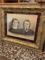 Wedding  portrait in ornate frame