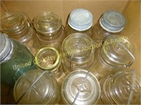 3 Boxes of vintage canning jars