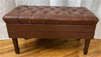 Faux Leather Storage Bench (Coffee)