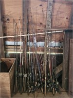 Large Estate Lot of Fishing Poles