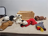 Wood Crate and Vintage Stuff Animals
