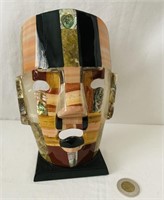 Mayan figural Masque 8 po haute, multi couleur en