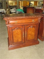 HEAVY WOOD CARVED CHERRY 1 DR/2 DO NIGHTSTAND