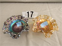 (2) 5 1/2 IN. CARNIVAL GLASS BOWLS: