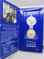 2004 US mint Edison collector's UNC silver dollar