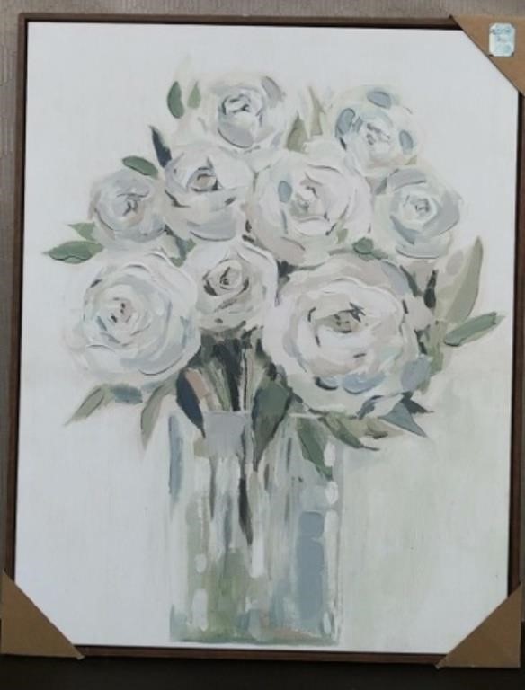 Print/Painting on Canvas - Vase Roses 24" x 30"