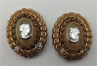 W. Germany Cameo Ear Clips