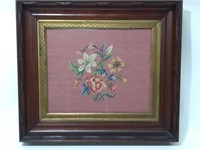 Antique Vintage Needlepoint In Nice Shadow Frame