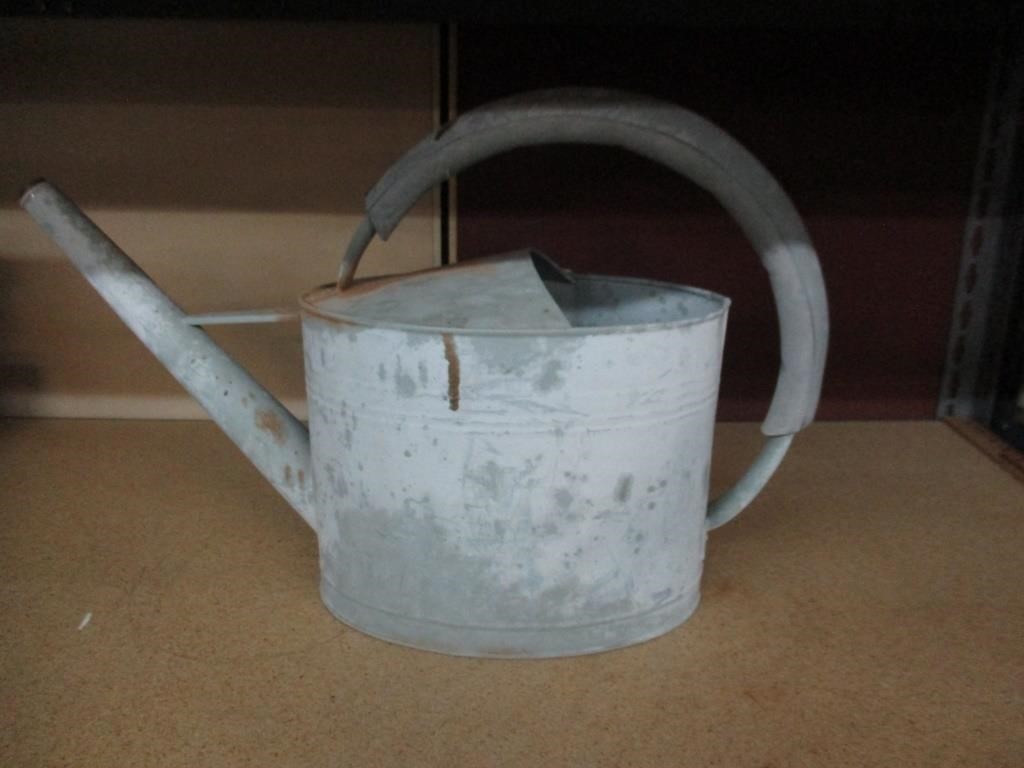 Vintage Galvanized Watering Can with long spout