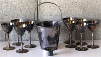 Meriden S.P. Co. Ice Bucket and Goblet Set