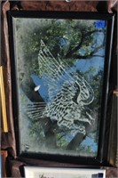 Eagle etched mirror
