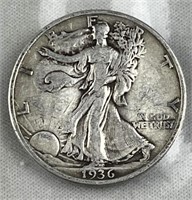 1936 Walking Liberty Silver Half Dollar, US 50c